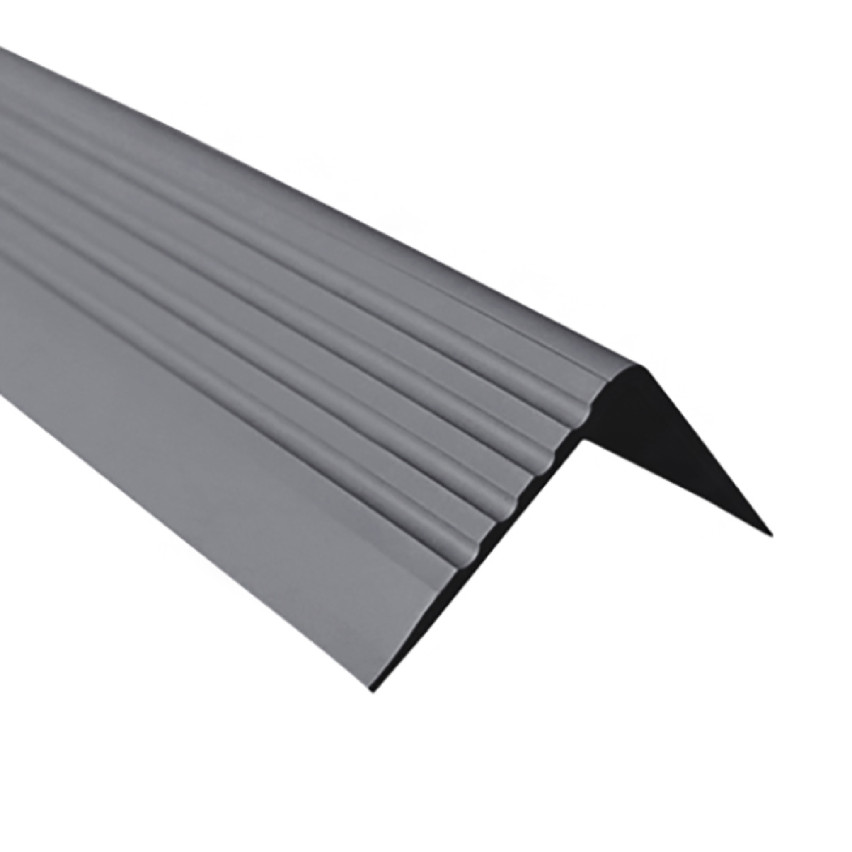 Profilo antiscivolo per scale con adesivo, 50x42 mm, grigio scuro, 