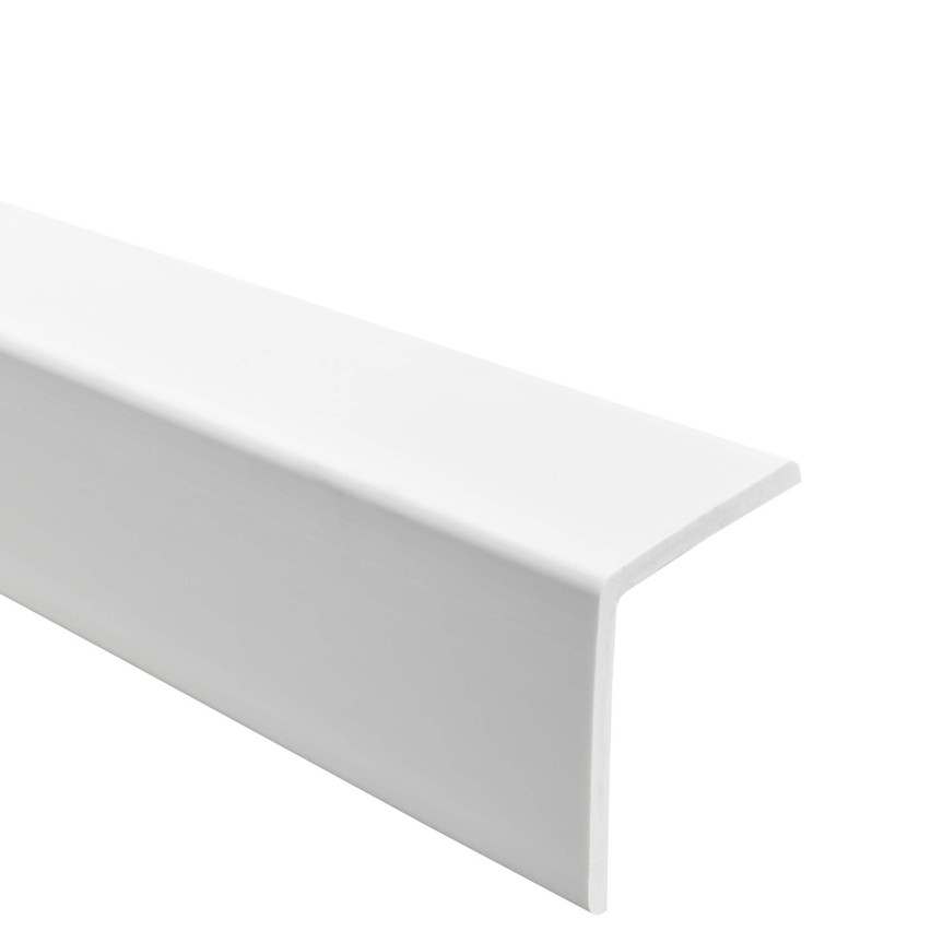 Profilo angolare in PVC, plastica autoadesiva, protezione dei bordi, bianco
