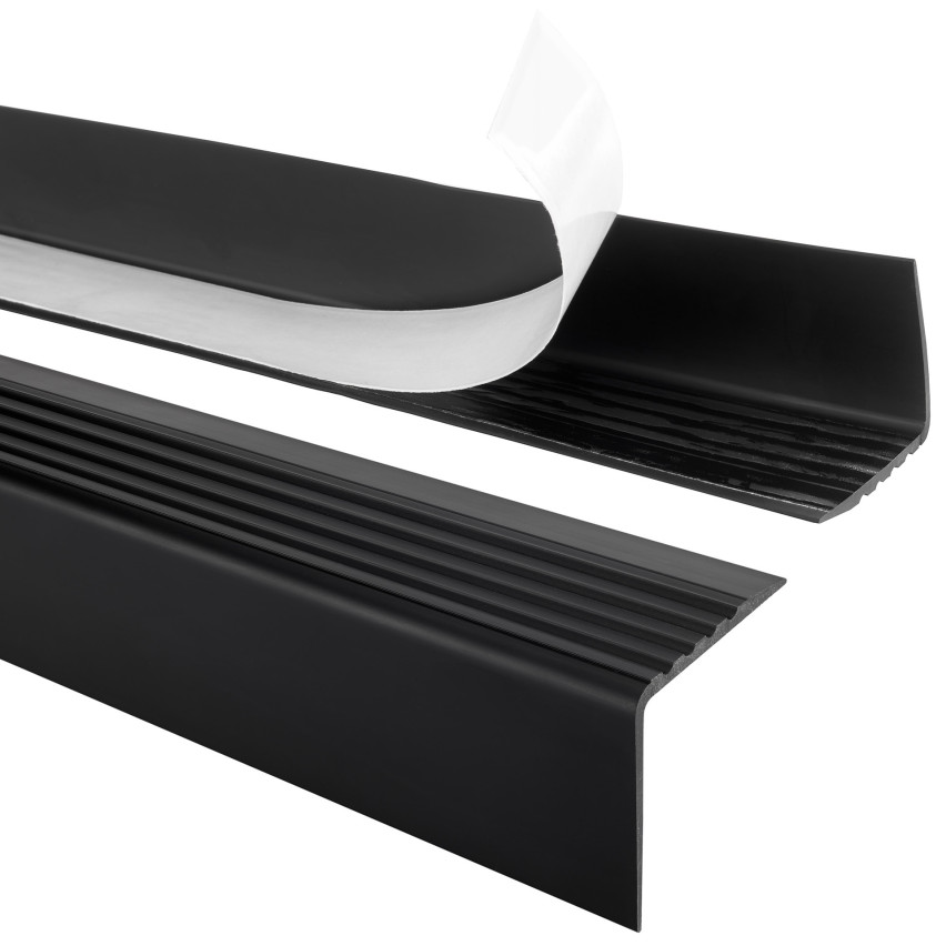 Profilo antiscivolo per scale con adesivo, 50x42 mm, nero, 