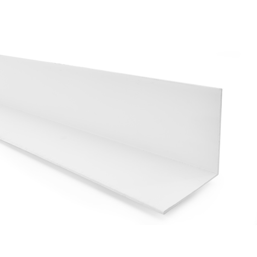 Profilo angolare rigido in PVC, plastica, protezione bordi, bianco